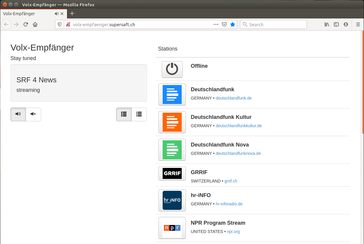 Webradio Screenshot Desktop-Computer